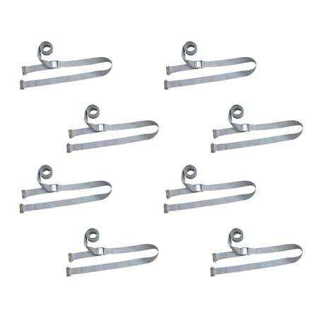 Tie 4 Safe 2 x 16' E Track Cam Buckle Straps w/ E Clips, WLL- 833 lbs., PK8 CT11-16M23G-8